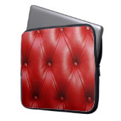 Rotes Leder: Eleganz der Stilelemente. Laptopschutzhülle (Vorderseite Links)
