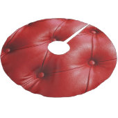 Rotes Leder: Eleganz der Stilelemente. Polyester Weihnachtsbaumdecke (Schrägansicht)