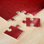 Rotes Leder: Eleganz der Stilelemente. Puzzle (Seite)