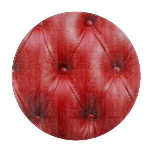 Rotes Leder: Eleganz der Stilelemente. Schneidebrett