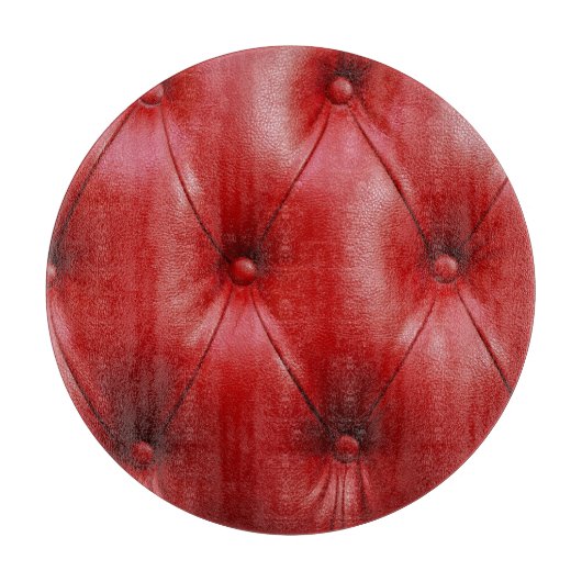 Rotes Leder: Eleganz der Stilelemente. Schneidebrett (Vorderseite)