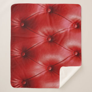 Rotes Leder: Eleganz der Stilelemente. Sherpadecke
