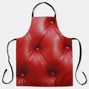 Rotes Leder: Eleganz des Polsterungsmusters. Schürze