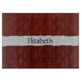 Rotes Leder, Lederhintergrund, Ihr Name Schneidebrett (Vorderseite)