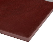 Rotes Leder, Lederhintergrund, Ihr Name Schneidebrett (Ecke)