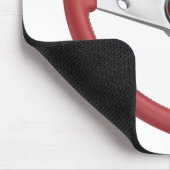 Rotes Leder-Lenkrad eines Oldtimers Mousepad (Ecke)