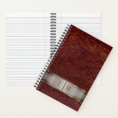 Rotes Leder-Look Monogramm Notizblock (Innen)