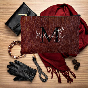 Rotes Leder-Look personalisiert Zubehörtasche