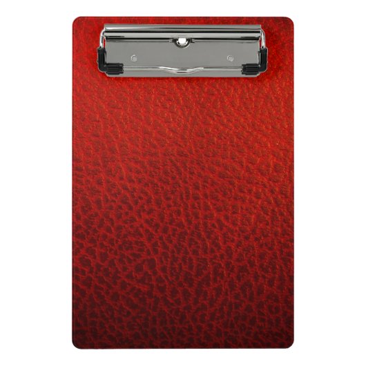 Rotes Leder Mini Klemmbrett (Vorderseite)