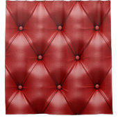 Rotes Leder: Nahtlose Textur Elegance Duschvorhang (Vorderseite)