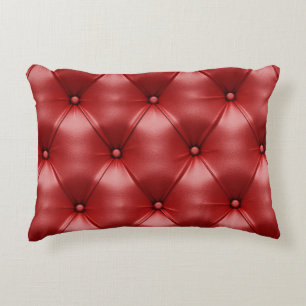 Rotes Leder: Nahtlose Textur Eleganz Dekokissen