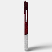 Rotes Leder und gebürstetes Stahl Case-Mate iPhone Hülle (Rückseite / Links)