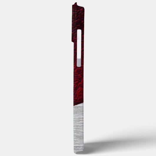 Rotes Leder und gebürstetes Stahl Case-Mate iPhone Hülle (Rückseite / Links)