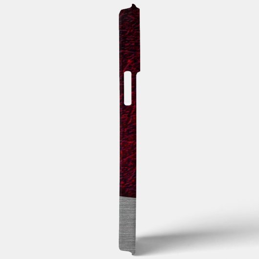 Rotes Leder und gebürstetes Stahl Case-Mate iPhone Hülle (Rückseite / Rechts)