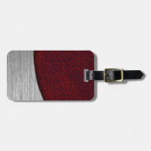 Rotes Leder und gebürstetes Stahl Gepäckanhänger (Vorderseite horizontal)