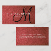 Rotes Leder Visitenkarte (Vorne/Hinten)