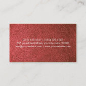 Rotes Leder Visitenkarte (Rückseite)