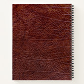 Rotes Lederlook-Monogramm-Rezept Notizblock (Rückseite)