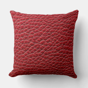 Rotes Ledermuster Kissen