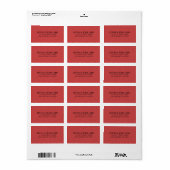 Rotes Leinenstoff-Texturbild Adressaufkleber (Vorne)