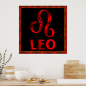Rotes Leo Horoskop-Symbol Poster (Küche)
