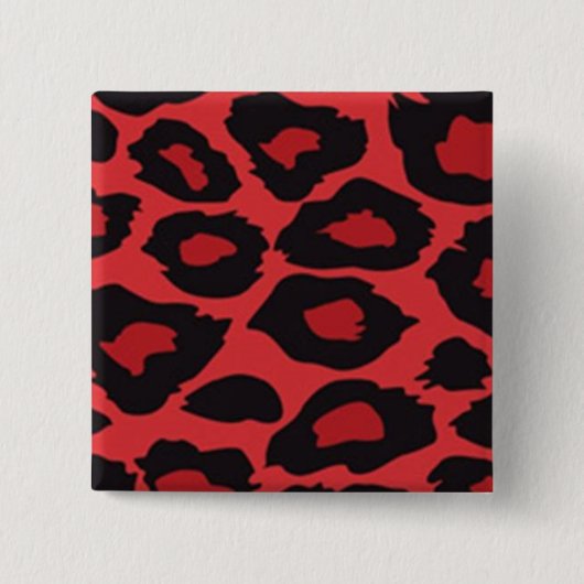 Rotes Leopard-Button Button (Vorderseite)