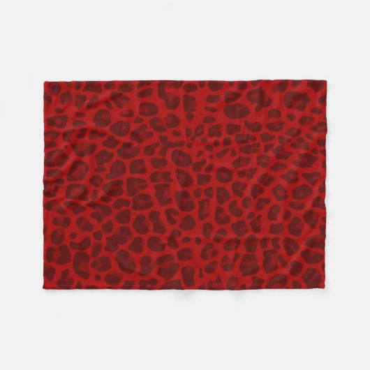 Rotes Leoparddruckmuster Fleecedecke (Vorderseite (Horizontal))