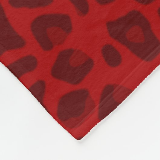 Rotes Leoparddruckmuster Fleecedecke (Ecke)