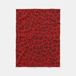 Rotes Leoparddruckmuster Fleecedecke