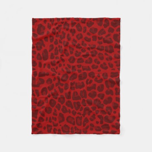 Rotes Leoparddruckmuster Fleecedecke (Vorderseite)