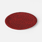 Rotes Leoparddruckmuster Pappteller (Schrägansicht)