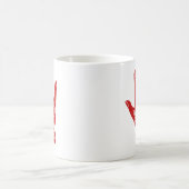 Rotes Lets Rock Today Hand Pose Grunge Tasse (Mittel)