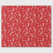 rotes, leuchtendes Quallenmuster Geschenkpapier (Flach)