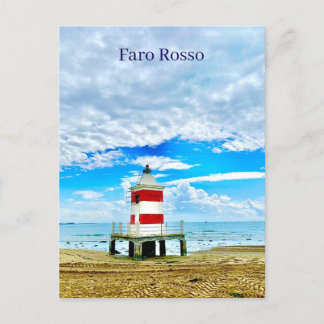 Rotes Leuchtturm Faro Rosso Italien Postkarte