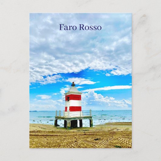Rotes Leuchtturm Faro Rosso Italien Postkarte (Vorderseite)