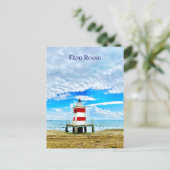 Rotes Leuchtturm Faro Rosso Italien Postkarte (Stehend Vorderseite)