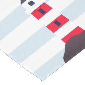 Rotes Leuchtturm und Streifen Mittelgroßer Tischläufer (Ecke)