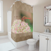 Rotes Libellenbild Duschvorhang (Beispiel)