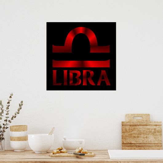 Rotes Libra-Horoskop-Symbol Poster (Küche)
