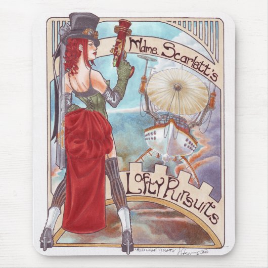 Rotes Licht-Flüge mousepad (Vorne)