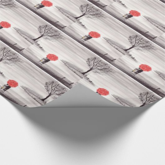 Rotes Liebe Geschenkpapier (Ecke)