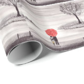 Rotes Liebe Geschenkpapier (Rolleneckpunkt)