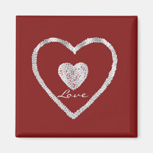Rotes Liebe-Herz III Magnet