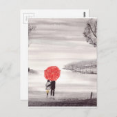 Rotes Liebe Postkarte (Vorne/Hinten)