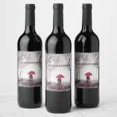 Rotes Liebe rund um die Uhr Weinetikett (Flaschen)