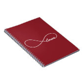 Rotes Liebe-Unendlichkeits-Notizbuch Notizblock (Rechte Seite)
