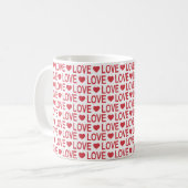 Rotes Liebesmuster-Kaffeetasse Kaffeetasse (Vorderseite Links)