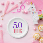Rotes Lila 50. Party Pappteller (Party)