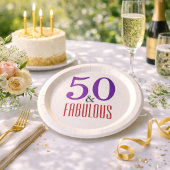 Rotes Lila 50. Party Pappteller