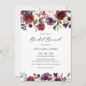 Rotes Lila Aquarell Blumengarten Einladung (Vorderseite)